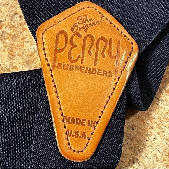 The Original Perry Suspenders Hook on Belt Navy Elastic Adjustable USA Made - Picture 7 of 9
